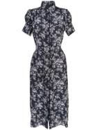 Jason Wu Floral Print Shirt Dress - Blue