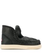 Mou Lined Interior Ankle Boots - Black