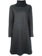 Fabiana Filippi Ribbed Roll Neck Shift Dress, Women's, Size: 46, Grey, Polyamide/merino