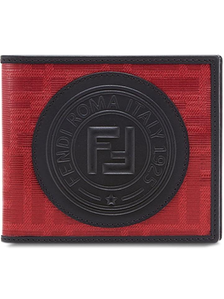 Fendi Glazed Jacquard Billfold Wallet - Red