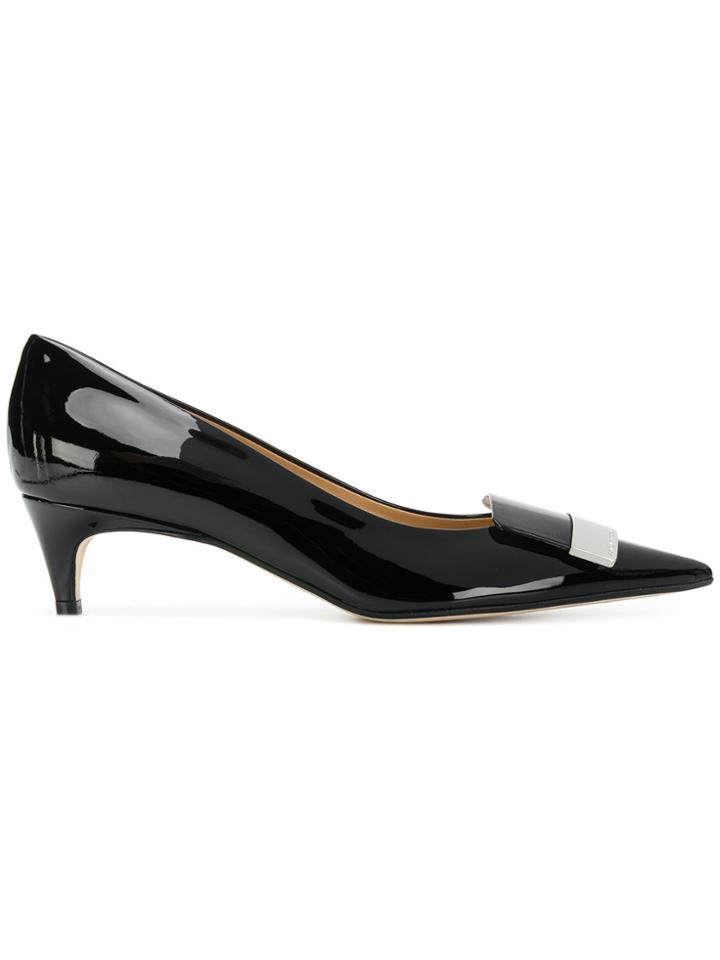 Sergio Rossi Pointed Varnished Pumps - Black