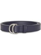 Burberry Slim Leather Double D-ring Belt - Blue