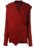 Ann Demeulemeester Wrap Detail Cardigan, Women's, Size: 34, Red, Cotton/lyocell