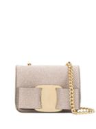 Salvatore Ferragamo Glitter Vara Bow Crossbody Bag - Gold