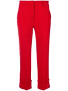 L'autre Chose Slim Turn Up Trousers - Red