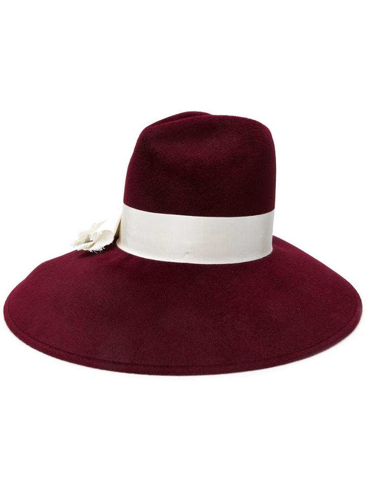 Gucci Wide Brim Bow Hat - Red