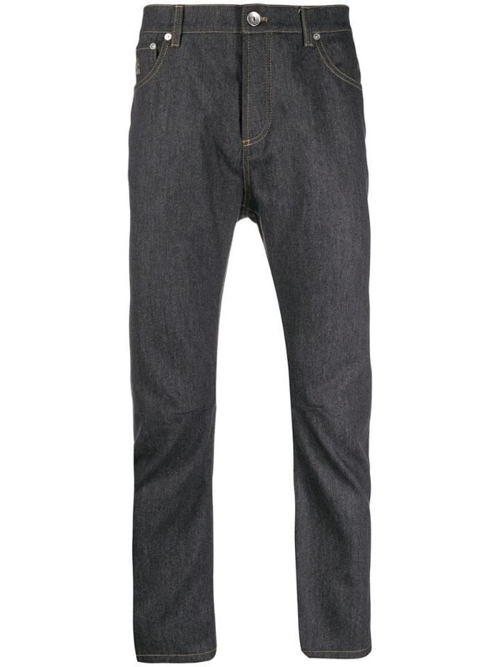 Brunello Cucinelli Straight Leg Denim Jeans - Grey