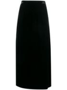 Giorgio Armani Pre-owned 1990's Velvet Midi Skirt - Black