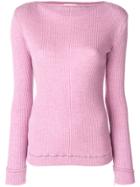 Veronique Leroy Ribbed Jumper - Pink & Purple
