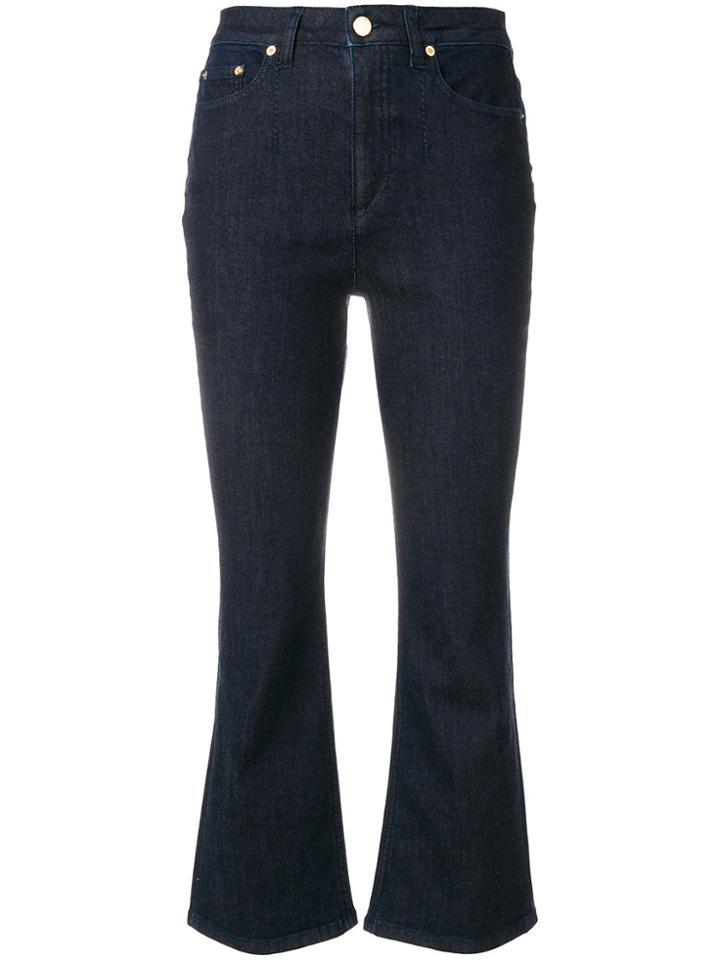 Alberta Ferretti High Rise Cropped Flared Jeans - Blue