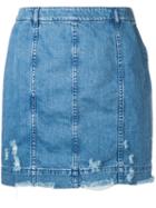 Public School - Edgar Denim Skirt - Women - Cotton/spandex/elastane - M, Blue, Cotton/spandex/elastane