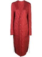 Rick Owens Quilted Drawstring-waist Coat - Red