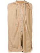Rick Owens Drkshdw Hooded Zipped Tank, Men's, Size: Medium, Brown, Cotton