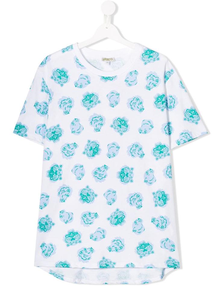 Kenzo Kids Teen Tiger Print T-shirt - White