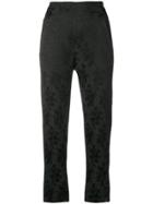 Ann Demeulemeester Floral Embroidered Trousers - Black