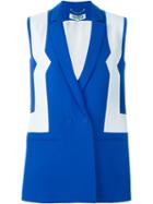 Kenzo Double Breasted Waistcoat, Women's, Size: 38, Blue, Viscose/cotton/acetate