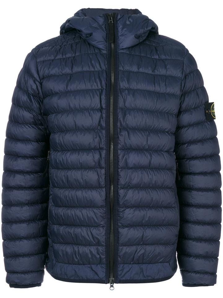 Stone Island Hooded Padded Jacket - Blue