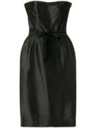 William Vintage Bow Detail Strapless Dress - Black