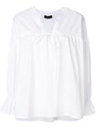 Roberto Collina Longsleeved Gathered Blouse - White