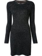 Derek Lam 10 Crosby Knit Fitted Dress, Women's, Size: Small, Black, Polyester/wool/metallized Polyester