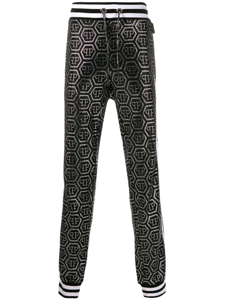 Philipp Plein Logo Drawstring Track Trousers - Silver