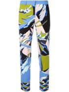 Emilio Pucci Abstract Print Cropped Trousers, Women's, Size: 38, Silk/spandex/elastane/viscose
