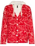 Moncler Grenoble Jacquard-knit Cardigan - Red
