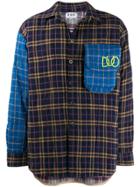 Duo Oversized Check Shirt With Padded Pocket - Blue
