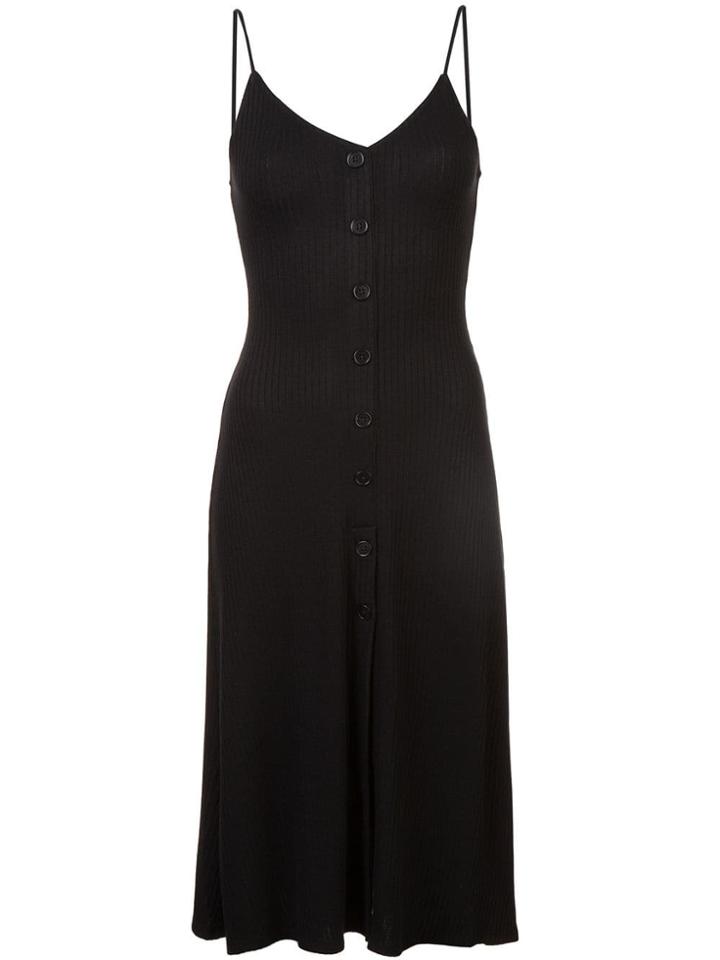 Reformation Ribbed Fitted Dress - Black