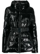 Pinko Belted Puffer Jacket - Black