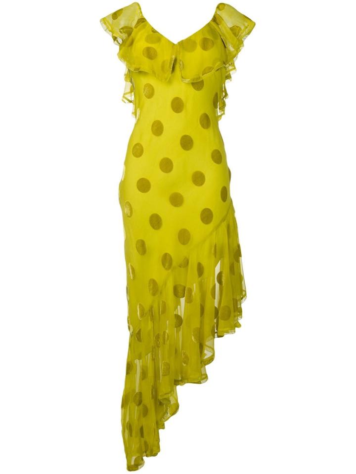 Maria Lucia Hohan Raine Velvet Spot Maxi Dress - Green