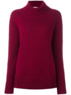 &daughter Turtleneck Ribbed Jumper, Women's, Size: Medium, Pink/purple, Virgin Wool