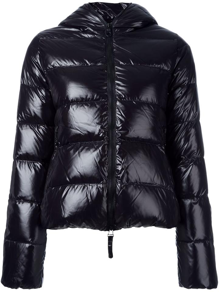 Duvetica Zipped Hooded Jacket, Women's, Size: 42, Black, Feather Down/polyamide