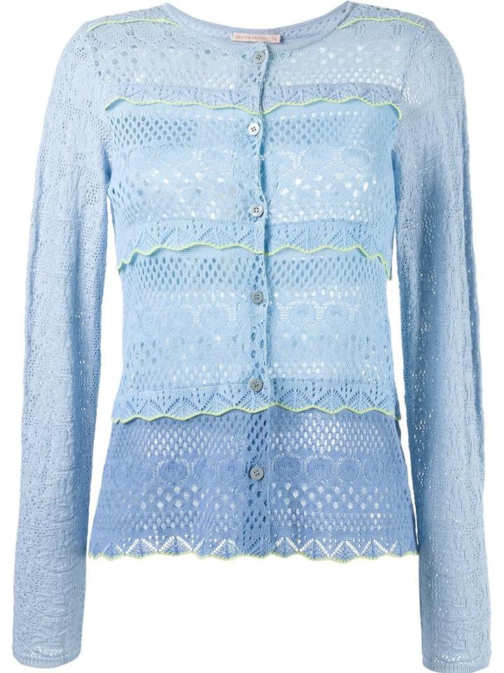 Cecilia Prado Knit Cardigan, Women's, Size: P, Blue, Cotton/acrylic/viscose