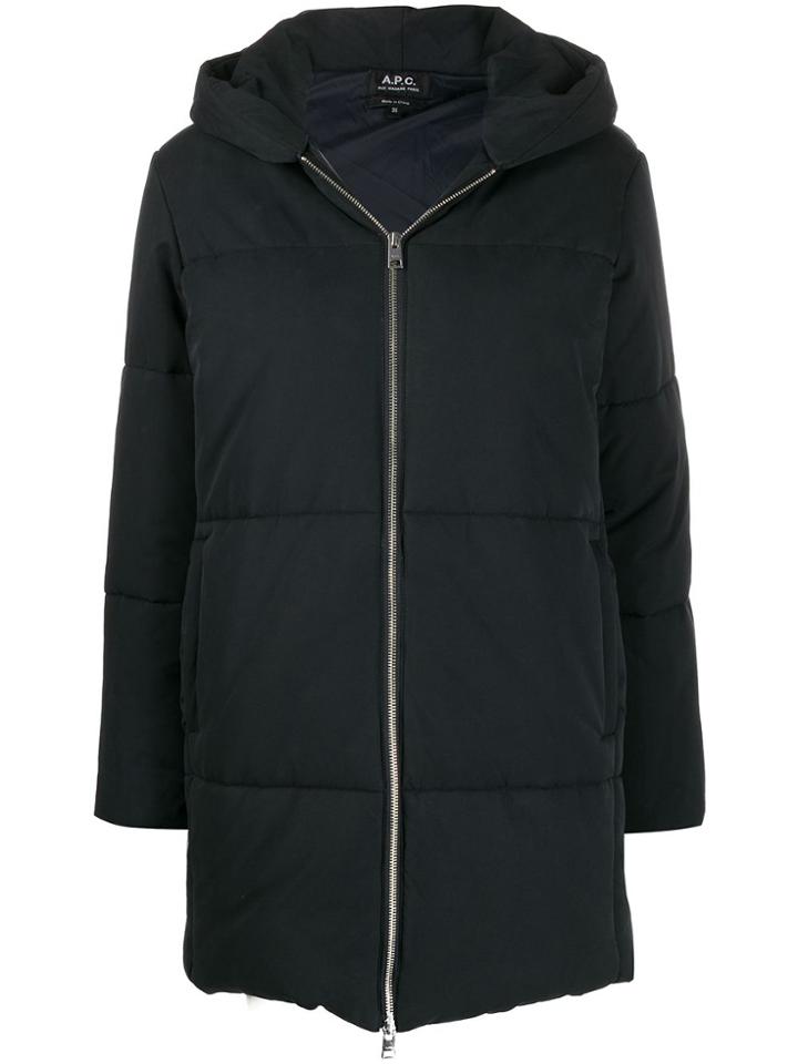 A.p.c. Hooded Padded Coat - Blue