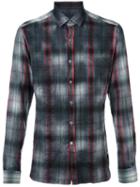 Lanvin Checked Flannel Shirt, Men's, Size: 42, Grey, Virgin Wool