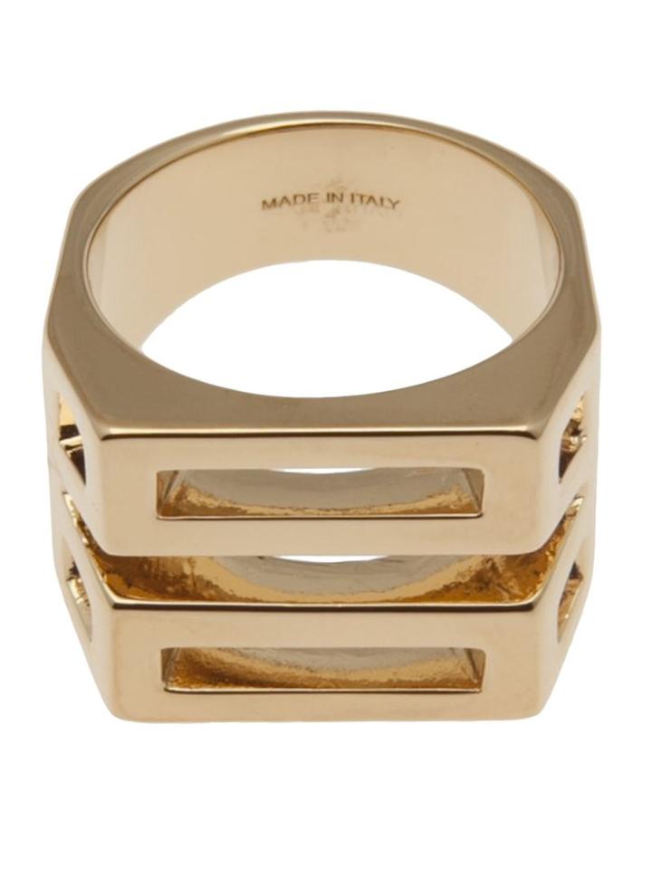 Chloé Chunky Cut-out Ring, Women's, Size: 52, Metallic
