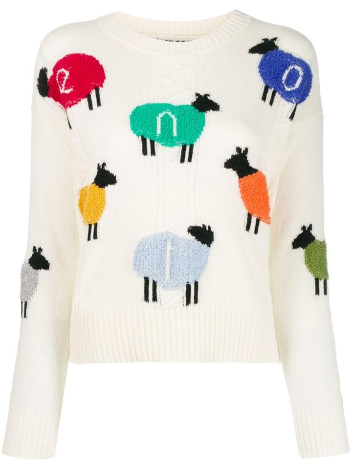 Benetton Logo Sheep Sweater - White