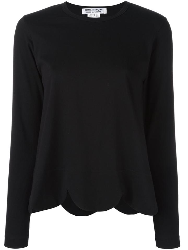 Comme Des Garçons Comme Des Garçons Petal Cut Hem Top, Women's, Size: Small, Black, Cotton