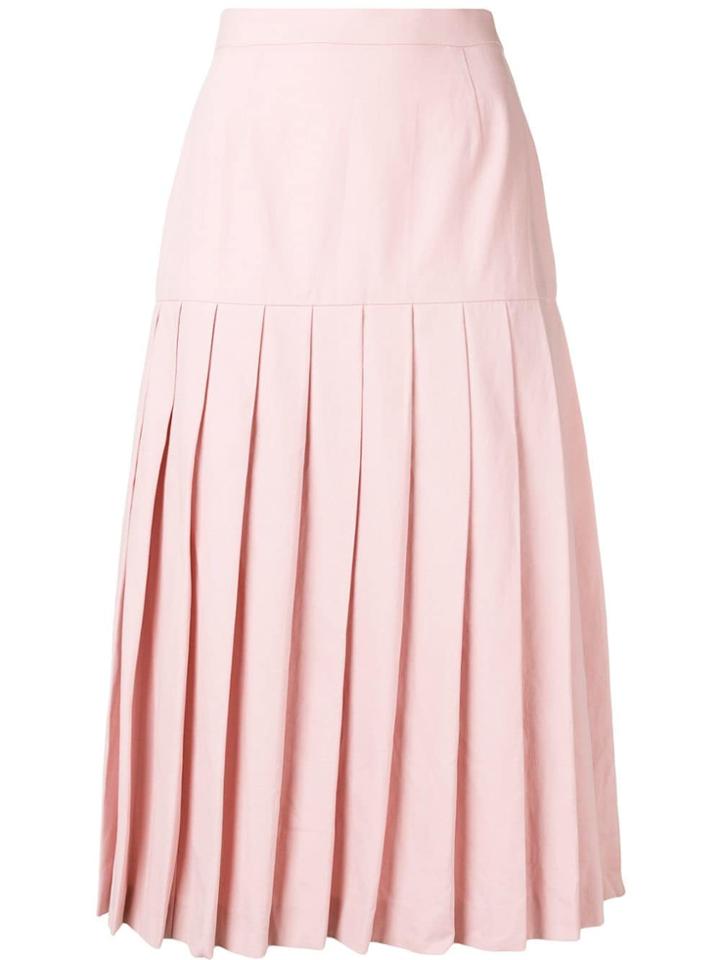 Holland & Holland Pleated Midi Skirt - Pink
