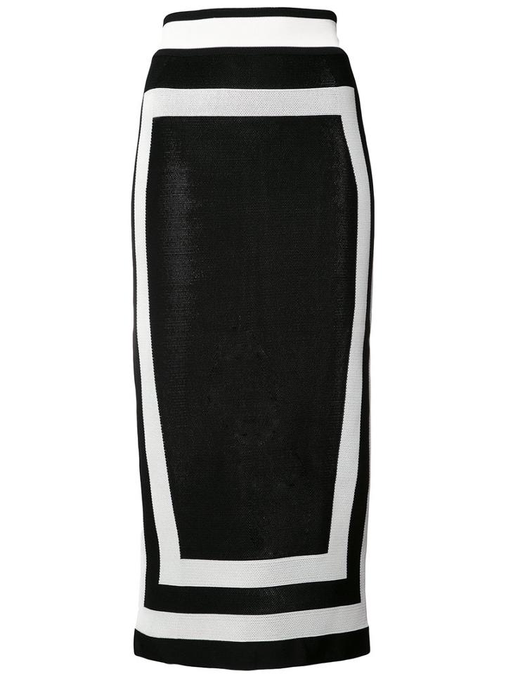 Balmain Fitted Knit Skirt, Women's, Size: 38, Black, Viscose