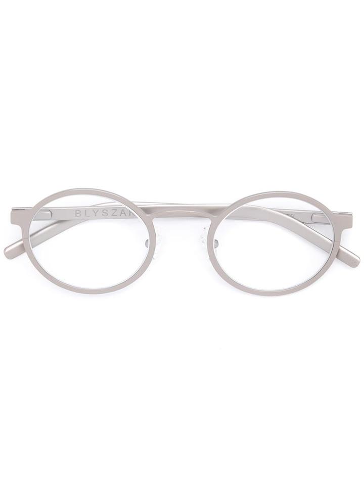 Blyszak Round Frame Glasses, Grey, Metal (other)
