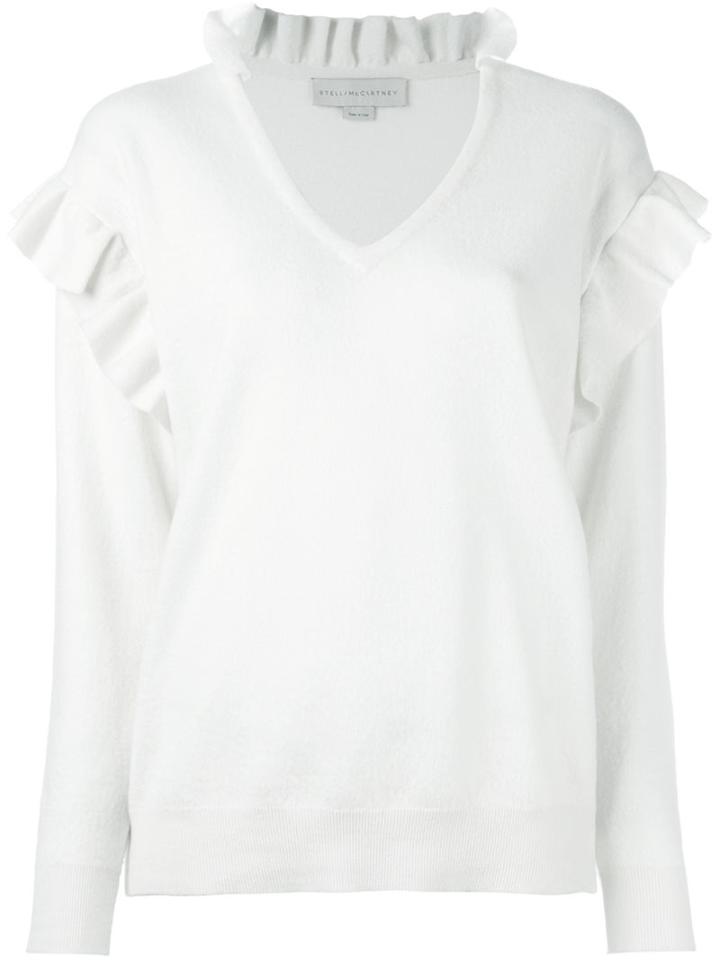 Stella Mccartney Ruffled Design Knit Top, Women's, Size: 40, Nude/neutrals, Polyamide/spandex/elastane/wool/virgin Wool