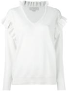 Stella Mccartney Ruffled Design Knit Top, Women's, Size: 40, Nude/neutrals, Polyamide/spandex/elastane/wool/virgin Wool