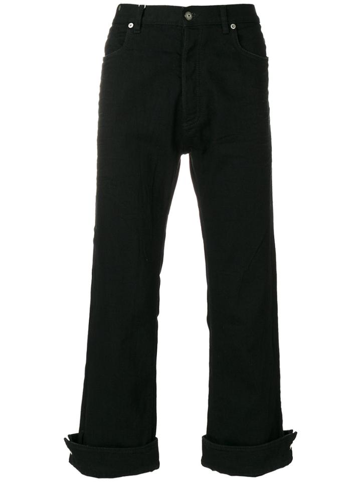Maison Margiela Button Cuff Cropped Trousers - Black