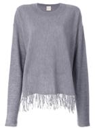 Fine Edge Fringed Jumper - Grey