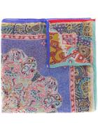 Etro Abstract Paisley Print Scarf - Blue