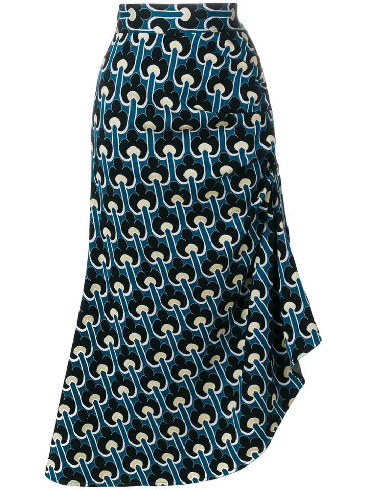 Marni Portrait Pattern Skirt - Blue
