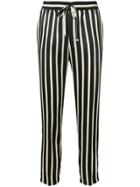 Liu Jo Striped Print Loose Trousers - Black
