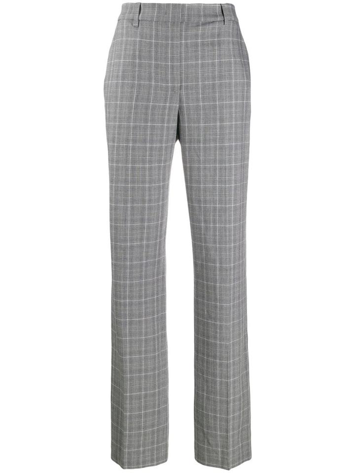 Essentiel Antwerp Check Print Straight-leg Trousers - Black